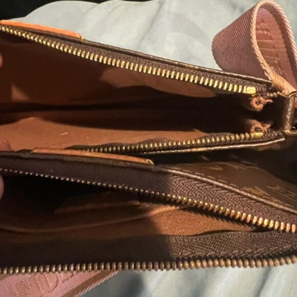 Louis Vuitton Multi Pochette Brown LV Print Rose Pink Green Strap Cross Body Bag - Picture 3 of 4